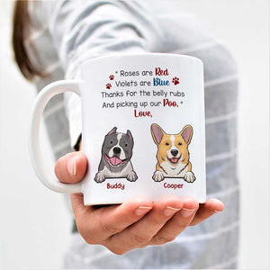 Merci pour les caresses sur le ventre - Mug personnalisé pour chien - Cadeau pour propriétaires et amoureux des animaux