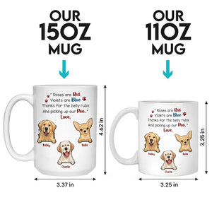 Merci pour les caresses sur le ventre - Mug personnalisé pour chien - Cadeau pour propriétaires et amoureux des animaux