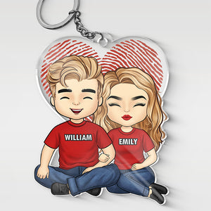 Je suis reconnaissant de t'avoir dans ma vie - Porte-clés personnalisé en acrylique en forme de cœur pour couple - Cadeau pour mari et femme, anniversaire