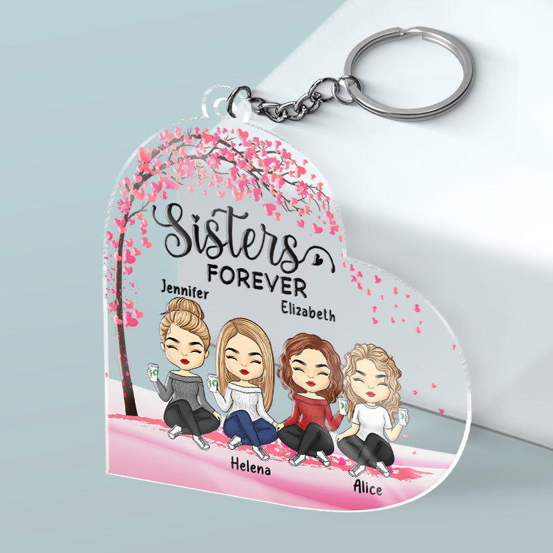Nous sommes les meilleurs amis pour toujours - Porte-clés rectangulaire personnalisé en acrylique - Cadeau pour les meilleures amies, les meilleures amies et les sœurs