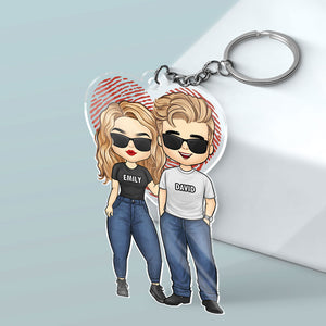 Je suis reconnaissant de t'avoir dans ma vie - Porte-clés personnalisé en acrylique en forme de cœur pour couple - Cadeau pour mari et femme, anniversaire