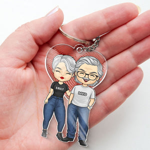 Je suis reconnaissant de t'avoir dans ma vie - Porte-clés personnalisé en acrylique en forme de cœur pour couple - Cadeau pour mari et femme, anniversaire