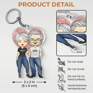 Je suis reconnaissant de t'avoir dans ma vie - Porte-clés personnalisé en acrylique en forme de cœur pour couple - Cadeau pour mari et femme, anniversaire