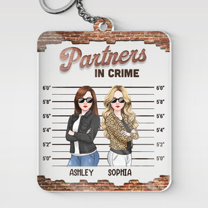 Partners In Crime - Besties Personalized Custom Rectangle Shaped Acrylic Keychain - Gift For Best Friends, BFF, Sisters