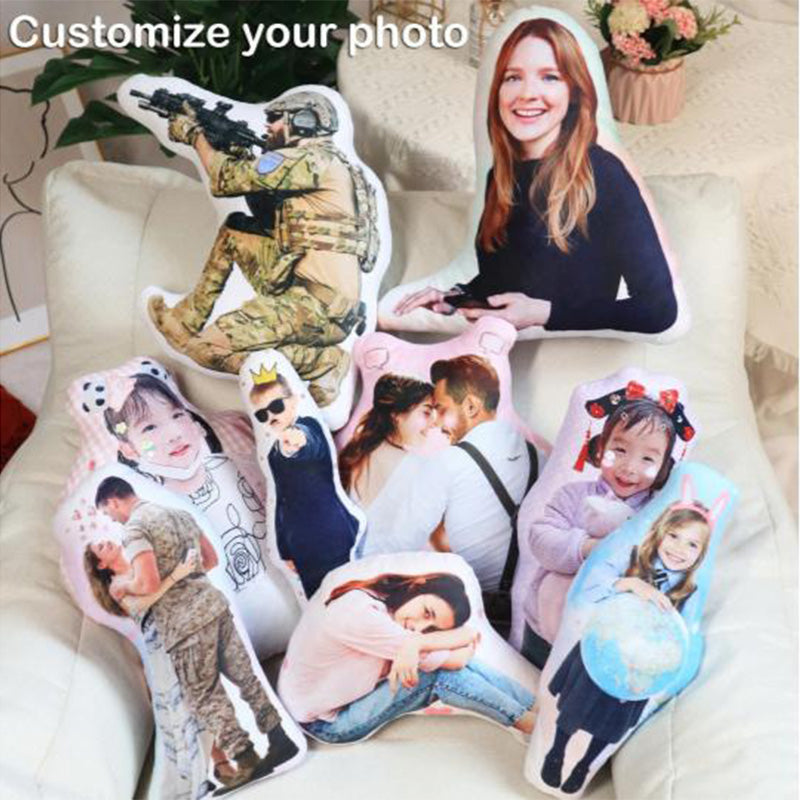 Photo personnalisée pour nos proches - Coussin personnalisé en forme de famille - Cadeau pour les membres de la famille