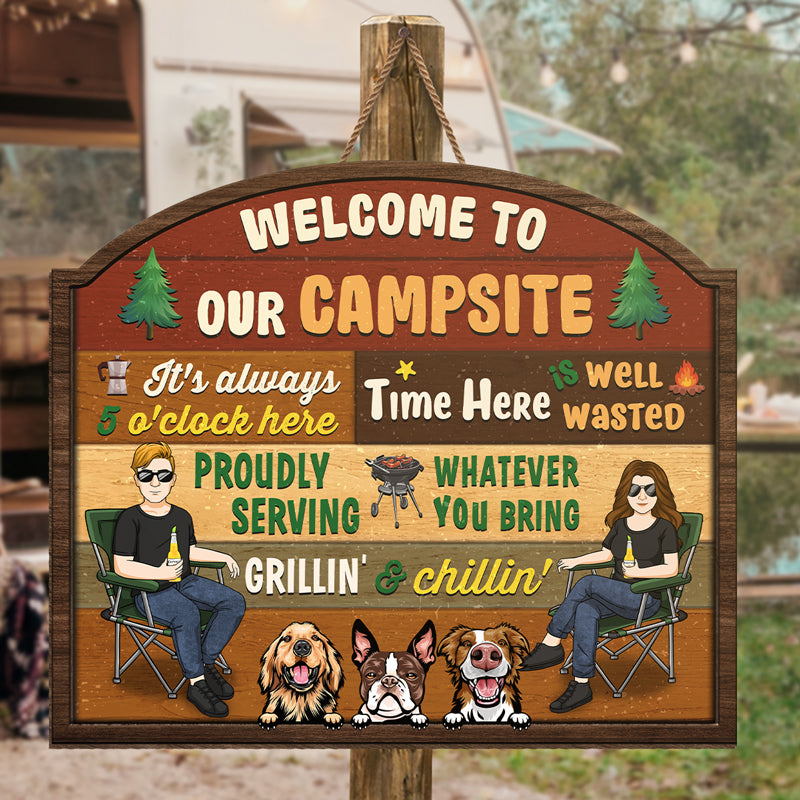 Campez plus, travaillez moins - Panneau en bois personnalisé pour décoration d'intérieur - Cadeau de pendaison de crémaillère pour couple, amoureux du camping, amoureux des animaux, propriétaires d'animaux