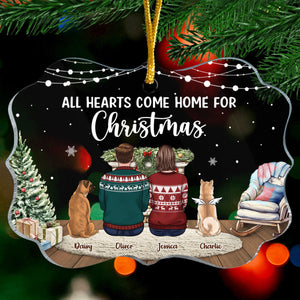 Tous les cœurs rentrent à la maison pour Noël - Ornement commémoratif personnalisé - Forme Benelux en acrylique - Cadeau de Noël, cadeau de condoléances pour les propriétaires d'animaux et les amoureux des animaux