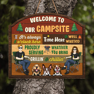 Campez plus, travaillez moins - Panneau en bois personnalisé pour décoration d'intérieur - Cadeau de pendaison de crémaillère pour couple, amoureux du camping, amoureux des animaux, propriétaires d'animaux