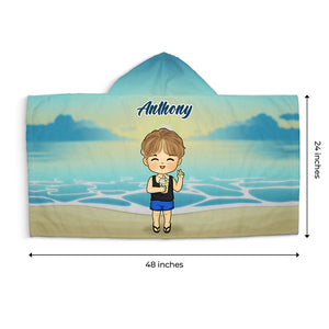 Let's Seas The Day - Family Personalized Custom Kid Hooded Beach Towel - Gift For Kids, Family Members