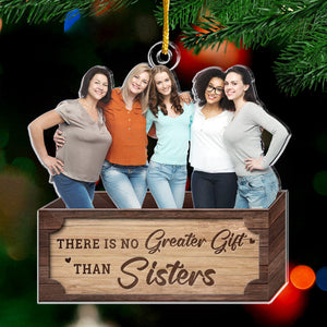 Photo personnalisée pour sœurs : l'esprit de Noël ! Décoration personnalisée pour la famille ! Acrylique en forme personnalisée ! Cadeau de Noël pour frères et sœurs, cousins, amis