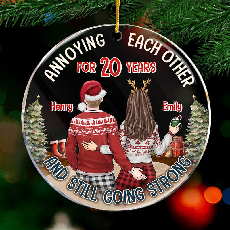Je suis à toi - Ornement personnalisé pour couple - Forme ronde en acrylique - Cadeau de Noël pour mari et femme, anniversaire