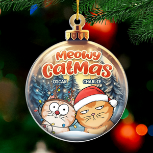 Joyeux Noël ! Décoration de Noël personnalisée en acrylique pour chat ! Cadeau idéal pour les propriétaires et les amoureux des animaux.