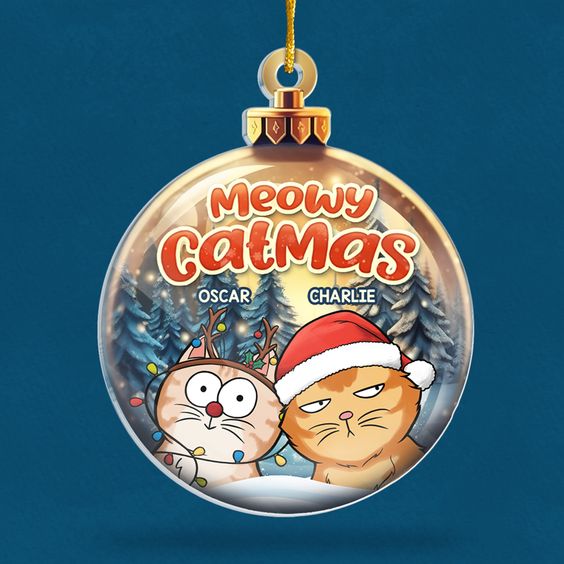 Joyeux Noël ! Décoration de Noël personnalisée en acrylique pour chat ! Cadeau idéal pour les propriétaires et les amoureux des animaux.