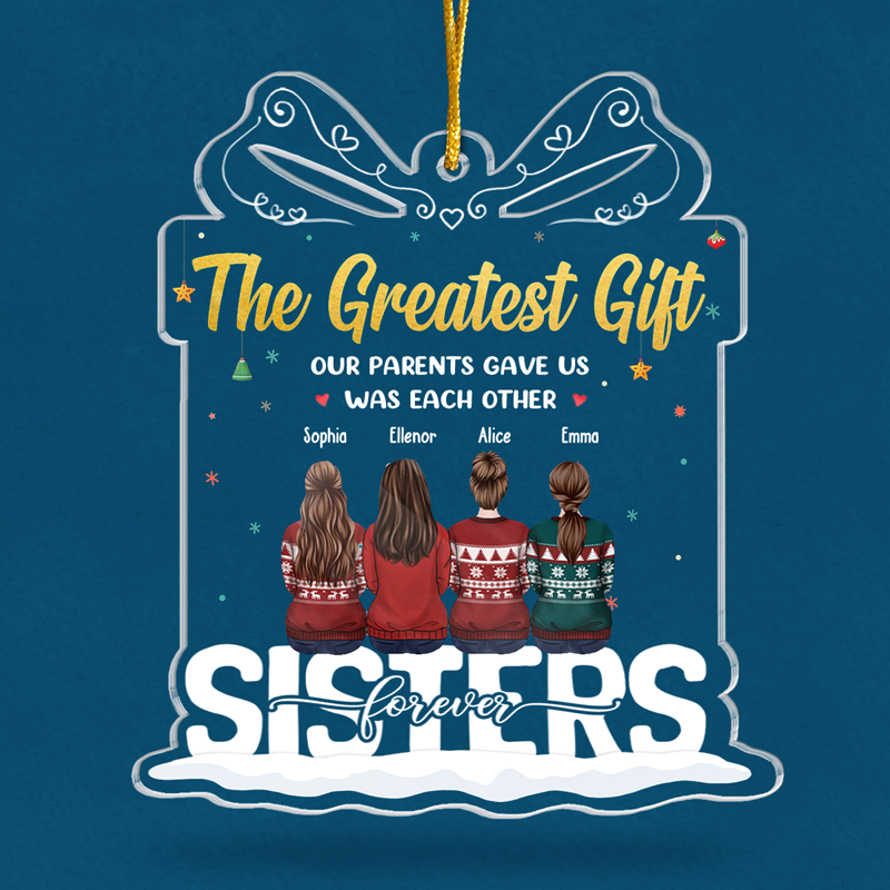 Meilleurs frères et sœurs de tous les temps - Décoration personnalisée pour la famille - Boîte cadeau en acrylique - Cadeau de Noël pour les membres de la famille