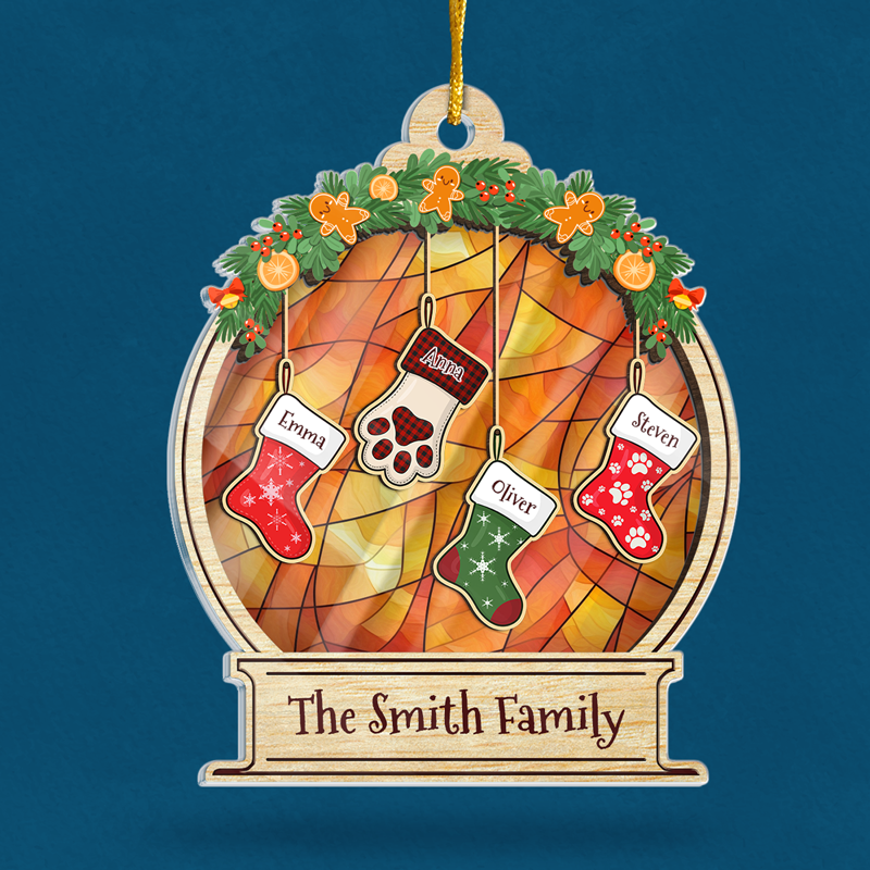 La joie de Noël - Décoration familiale personnalisée - Boule à neige en acrylique - Cadeau de Noël pour les membres de la famille