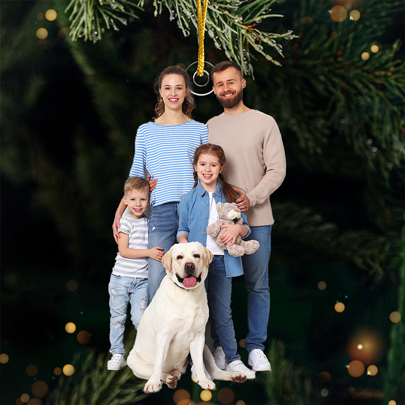 Décorations photo personnalisées à télécharger - Rires et amour - Décoration personnalisée pour la famille - Forme personnalisée en acrylique - Cadeau de Noël pour les membres de la famille