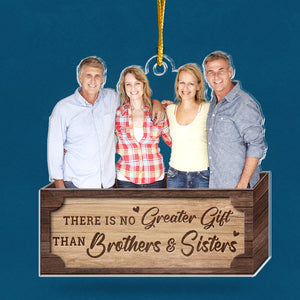 Photo personnalisée pour frères et sœurs : l'esprit de Noël ! Décoration personnalisée pour la famille ! Acrylique en forme personnalisée ! Cadeau de Noël pour frères et sœurs, cousins, amis