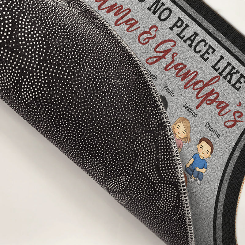 Bienvenue chez grand-mère et grand-père - Tapis décoratif personnalisé pour la famille - Cadeau pour grand-mère et grand-père