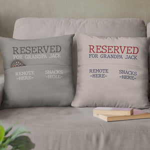 Réservé à papa - Coussin de poche personnalisé pour la famille - Cadeau de fête des pères, d'anniversaire pour papa, grand-père