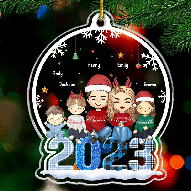 Let It Snow - Décoration personnalisée pour la famille - Forme personnalisée en acrylique - Cadeau de Noël pour les membres de la famille