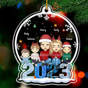Let It Snow - Décoration personnalisée pour la famille - Forme personnalisée en acrylique - Cadeau de Noël pour les membres de la famille