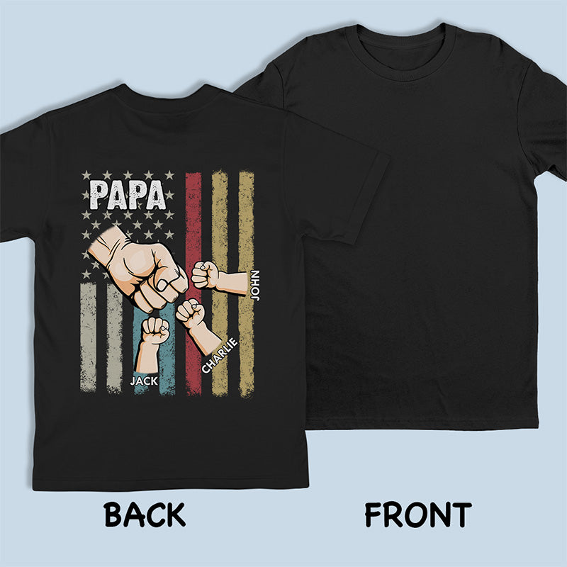 Personne n'est meilleur que mon papa - T-shirt, sweat à capuche, sweat-shirt unisexe personnalisé avec imprimé au dos - Cadeau de fête des pères et d'anniversaire pour papa