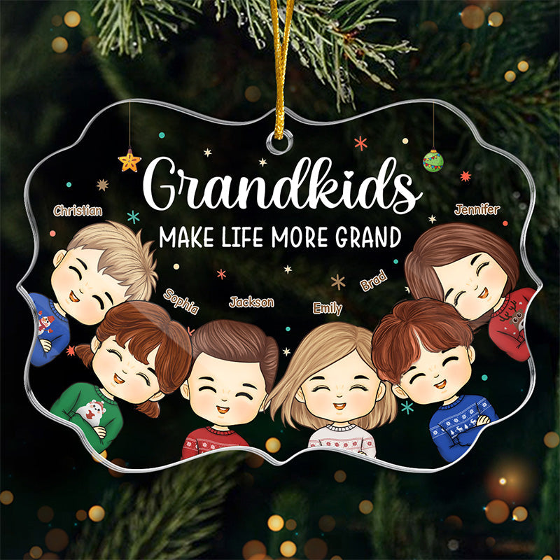 La vie est meilleure avec ses petits-enfants - Décoration familiale personnalisée - Acrylique en forme de Benelux - Cadeau de Noël pour grand-mère