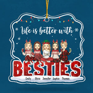 La vie est meilleure avec toi - Décoration personnalisée pour meilleure amie - Forme personnalisée en acrylique - Cadeau de Noël pour meilleures amies, meilleures amies, sœurs, collègues
