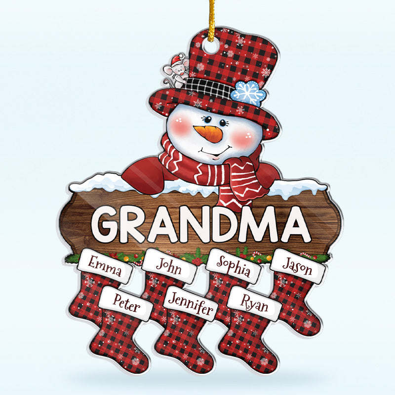 La plus belle période de l'année - Décoration personnalisée pour la famille - Forme personnalisée en acrylique - Cadeau de Noël pour grand-mère