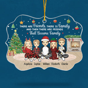 Amis qui deviennent une famille - Décoration personnalisée pour meilleure amie - Forme Benelux en acrylique - Cadeau de Noël pour meilleures amies, meilleures amies, sœurs