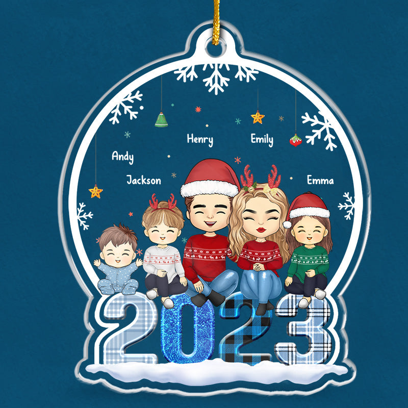 Let It Snow - Décoration personnalisée pour la famille - Forme personnalisée en acrylique - Cadeau de Noël pour les membres de la famille