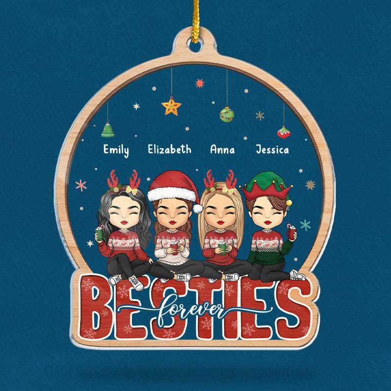 Ensemble, c'est toujours mieux ! Décoration personnalisée pour meilleure amie, boule à neige en acrylique, cadeau de Noël pour meilleures amies, meilleures amies, sœurs