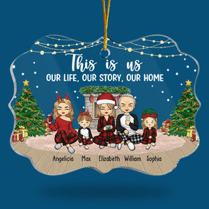 Tous les cœurs rentrent à la maison pour Noël - Décoration familiale personnalisée - Forme Benelux en acrylique - Cadeau de Noël pour les membres de la famille