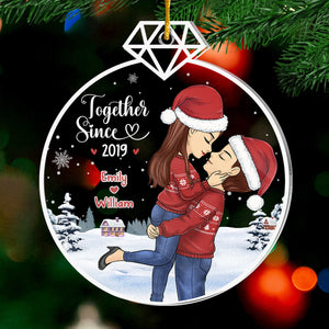 Nous sommes ensemble - Ornement personnalisé pour couple - Forme personnalisée en acrylique - Cadeau de Noël pour mari et femme, anniversaire