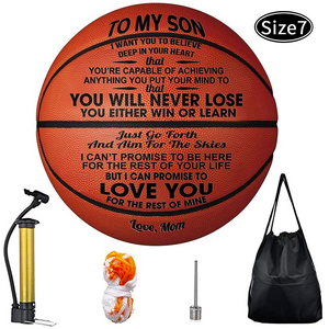 Maman à fils - Tu ne perdras jamais - Ballon de basket dégonflé avec pompe 