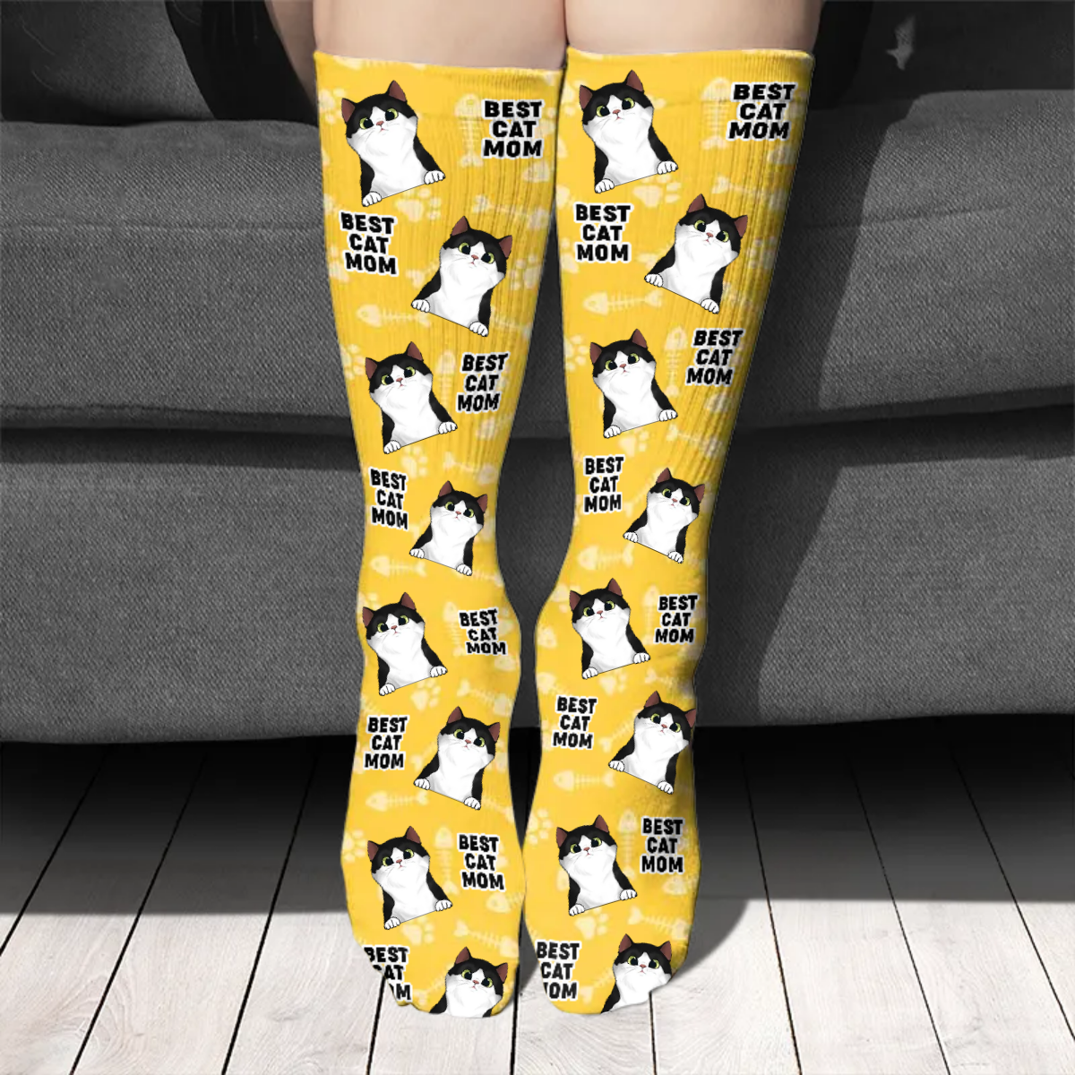Meilleurs parents du monde - Cadeau pour les amoureux des chats - Chaussettes personnalisées