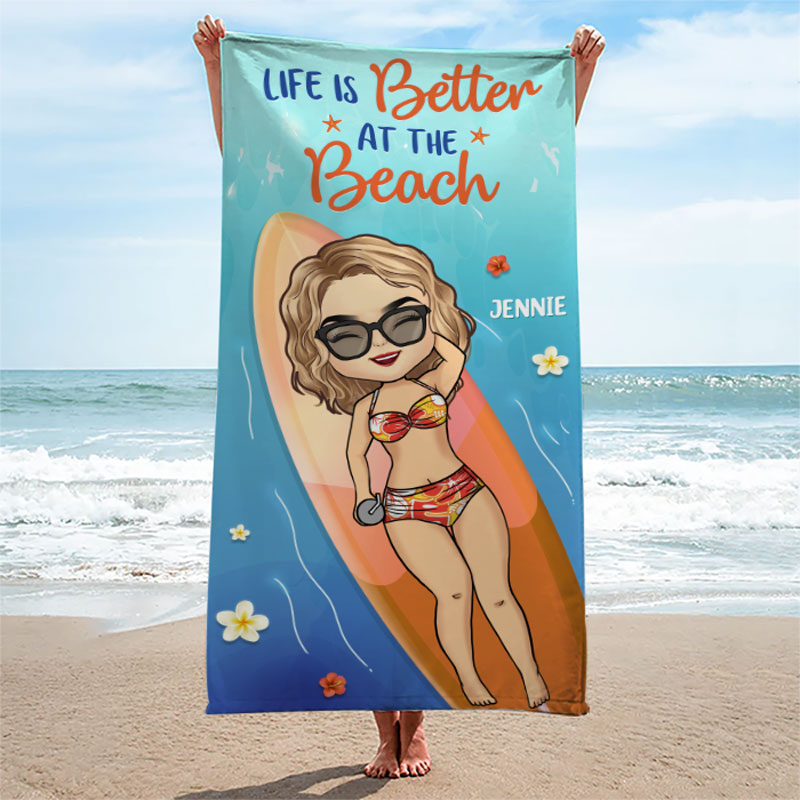 Serviette de plage personnalisée « Good Times &amp; Tan Lines » – Cadeau pour les meilleures amies, les meilleures amies et les sœurs