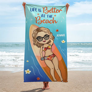 Serviette de plage personnalisée « Good Times &amp; Tan Lines » – Cadeau pour les meilleures amies, les meilleures amies et les sœurs