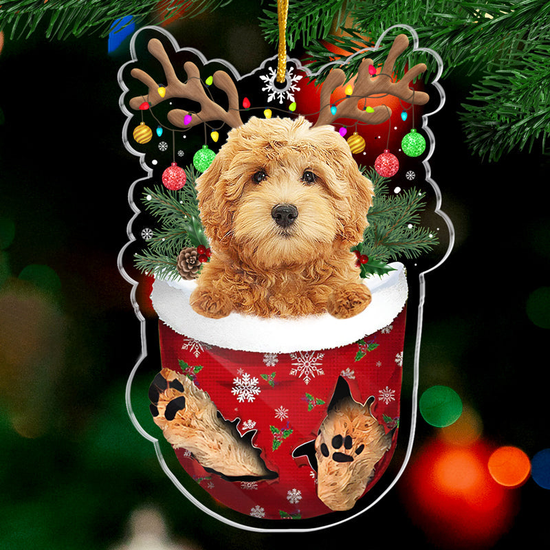 Yappy Holidays - Décoration personnalisée pour chien - Acrylique en forme personnalisée - Cadeau de Noël pour propriétaires et amoureux des animaux