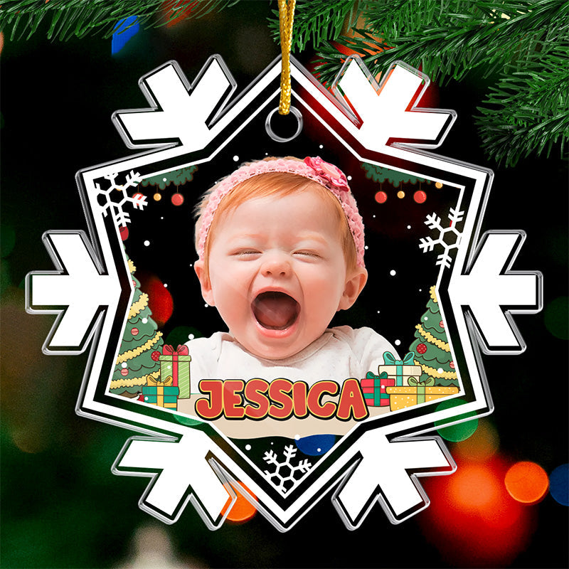 Mini Boss photo personnalisé - Décoration familiale personnalisée - Forme personnalisée en acrylique - Cadeau de Noël pour bébé, enfant et nouveau-né