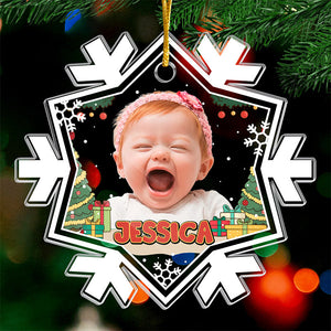 Mini Boss photo personnalisé - Décoration familiale personnalisée - Forme personnalisée en acrylique - Cadeau de Noël pour bébé, enfant et nouveau-né