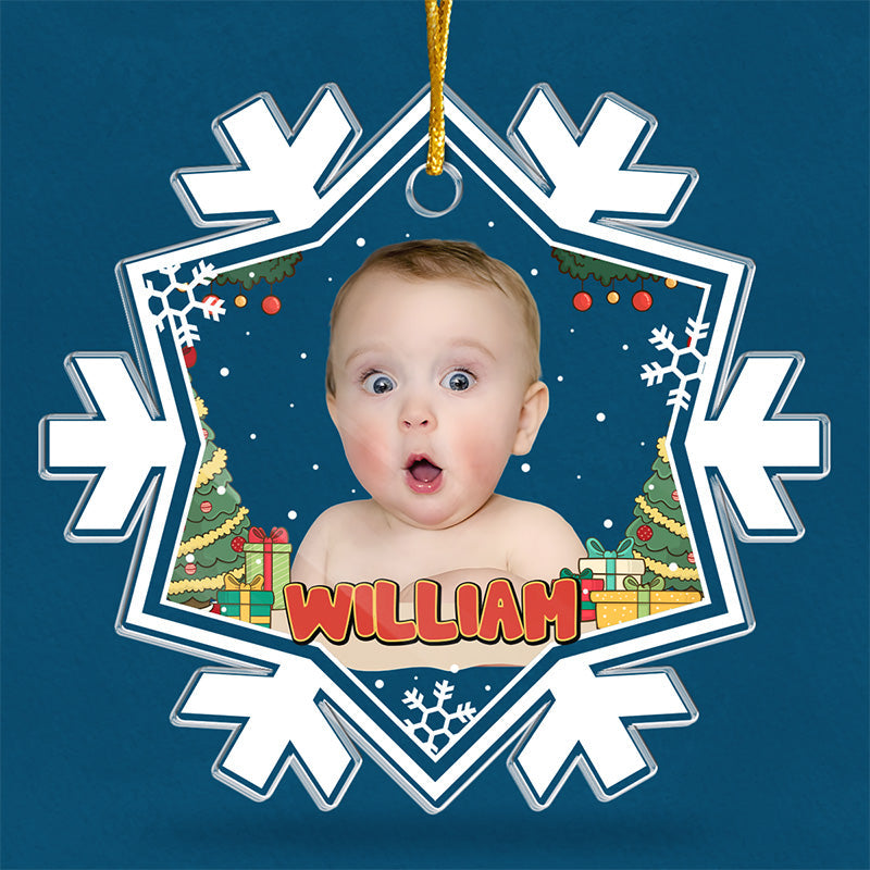 Mini Boss photo personnalisé - Décoration familiale personnalisée - Forme personnalisée en acrylique - Cadeau de Noël pour bébé, enfant et nouveau-né