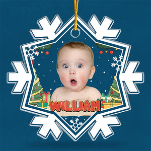 Mini Boss photo personnalisé - Décoration familiale personnalisée - Forme personnalisée en acrylique - Cadeau de Noël pour bébé, enfant et nouveau-né