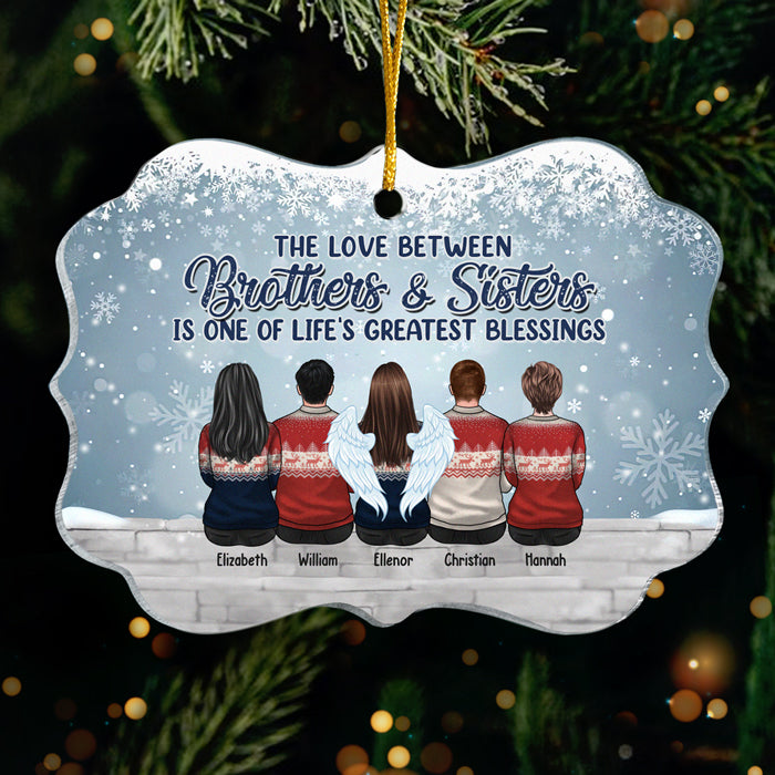 L'amour entre frères et sœurs - Décoration familiale personnalisée - Acrylique en forme de Benelux - Cadeau de Noël pour frères et sœurs