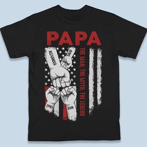 Nous sommes une équipe - T-shirt, sweat à capuche, sweat-shirt unisexe personnalisé avec imprimé au dos - Cadeau de fête des pères, d'anniversaire pour papa, grand-père