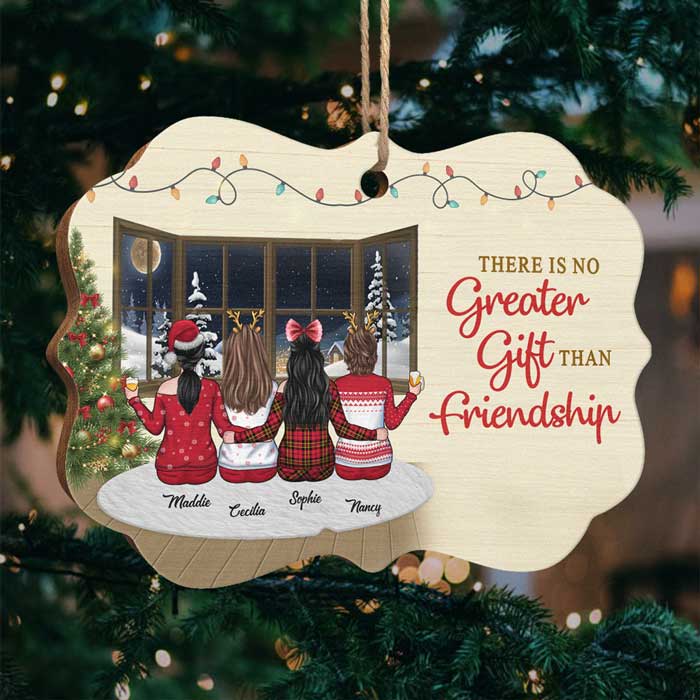 Il n'y a pas de plus beau cadeau que l'amitié - Décoration de Noël en bois personnalisée en forme de Benelux - Cadeau pour meilleure amie, meilleure amie, sœur, cadeau d'anniversaire pour meilleure amie et amie, cadeau de Noël