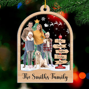 Photo personnalisée « C'est la plus belle période de l'année » - Ornement personnalisé familial - Forme personnalisée en acrylique - Cadeau de Noël pour les membres de la famille