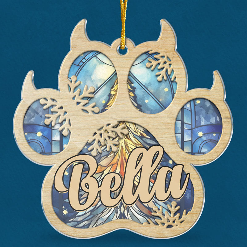 Meowy Woofmas - Décoration personnalisée pour chien et chat - Patte en acrylique - Cadeau de Noël, souvenir de condoléances pour les propriétaires et les amoureux des animaux