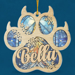 Meowy Woofmas - Décoration personnalisée pour chien et chat - Patte en acrylique - Cadeau de Noël, souvenir de condoléances pour les propriétaires et les amoureux des animaux