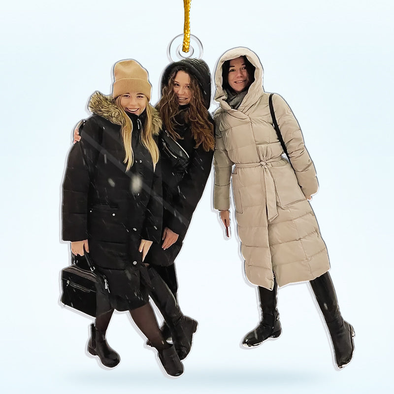 Photo personnalisée Besties Forever Never Separate - Ornement personnalisé Bestie - Forme personnalisée en acrylique - Cadeau de Noël pour frères et sœurs, frères, sœurs, cousins, amis